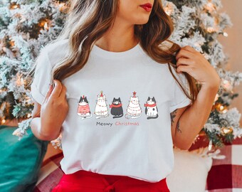 Meowy Christmas shirt, Cute Merry Christmas shirt for Cat Lovers, Cats shirt, Christmas shirt, Christmas gift