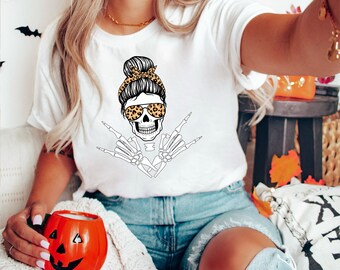 Rock On Skeleton Hands Shirt, Rock on Shirt, Skeleton Hands Shirt, Halloween tee, Skeleton Rock Sign, Halloween Shirt, Skeleton Halloween