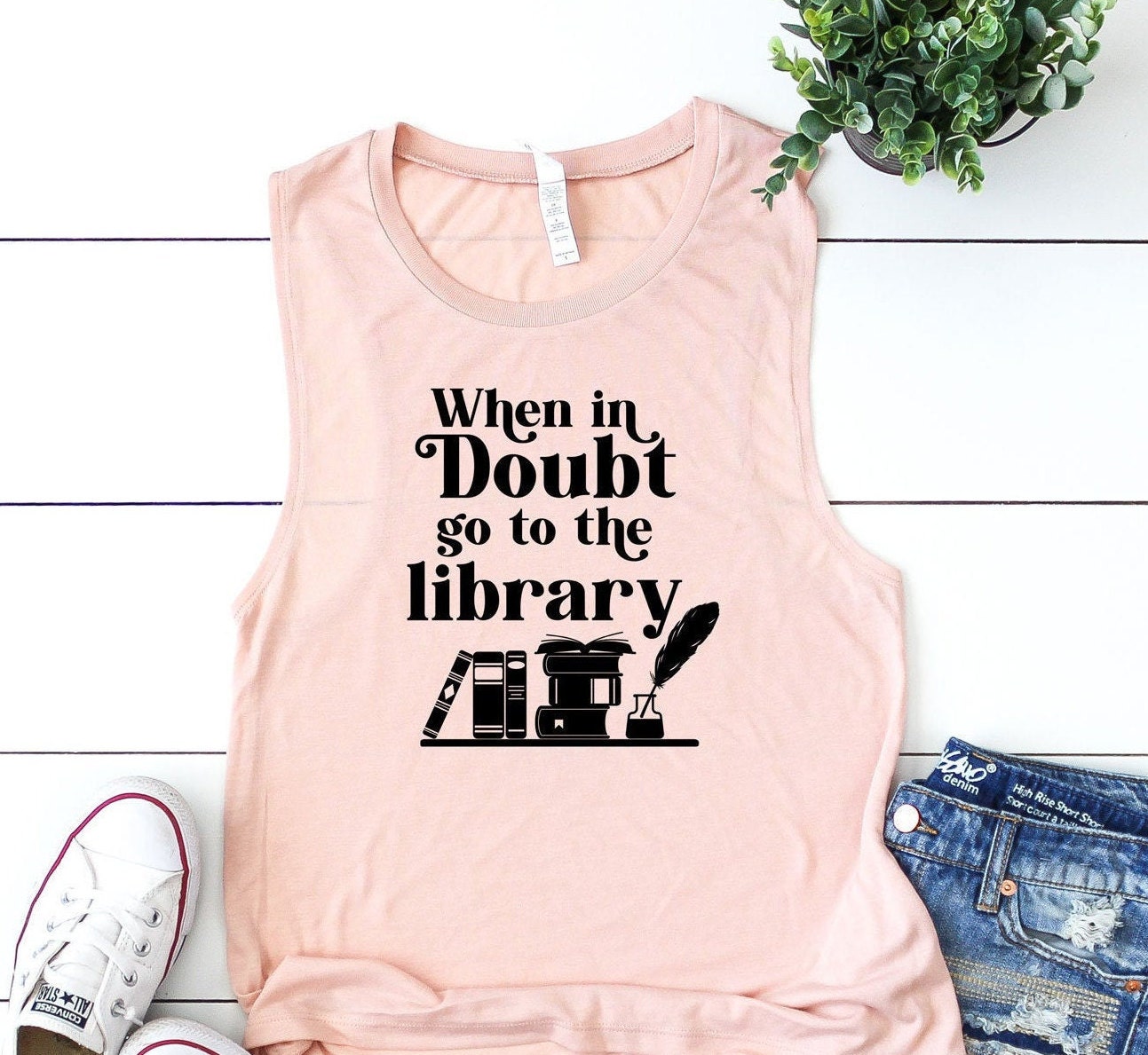 Women's T-Shirts [Out of Print] Hermione Granger / When in doubt, go to the library Tee (Black) (Womens) Out of Print Women's When in Doubt Go to the Library