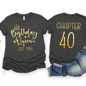 40th Birthday Shirt for Women, 1984 Birthday Queen Perfect Shirt, 40th Birthday Party, 40th Birthday Gift, Established Date Birthday Shirt