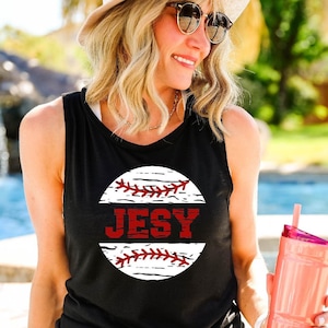 Custom baseball tank top, baseball muscle tank, personalized tank, baseball fan tank, baseball shirt, vacation tank top, summer tank top