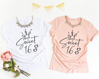 16th Birthday Shirts, Sixteenth Birthday Party Group Shirts Sweet 16 Birthday, 16th Birthday Girl, 16th Birthday Crew, 16 tee, sweat sixteen