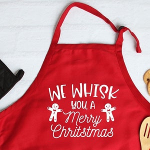 We Whisk You A Merry Christmas Apron, Chefs Apron, Christmas Apron,  Christmas Gift, Merry Christmas Apron, Christmas Kitchen Apron,