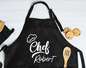Custom embroidered chef Apron, Chef Printed Apron, Printed Kitchen Apron, Personalized apron Gift, Apron for Women Men,DTF Printed