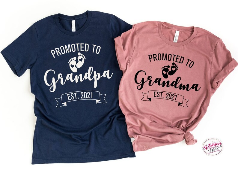 Promoted to Grandma Shirt Gigi to Bepromoted to Grandpa Etsy