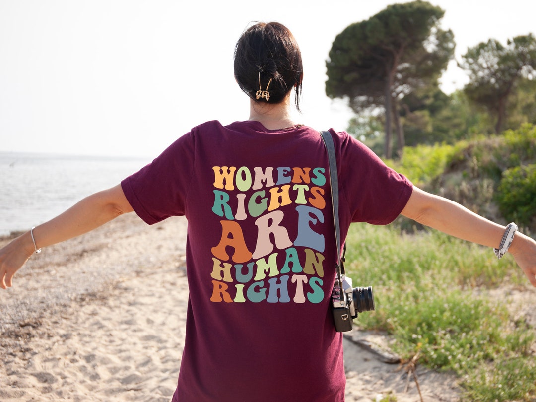 Women Rights Are Human Rights Shirt, Aesthetic Back Side Women Shirt