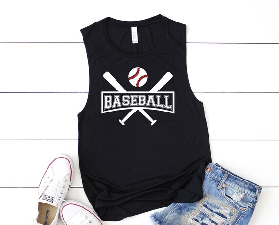 Baseball Tank Top ,Baseball Shirts, Baseball women's moms all day tank top cute shirt for game sports tank top women's tanks muscle shirt