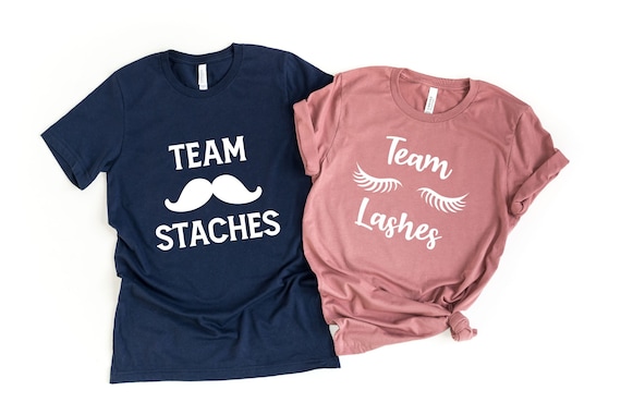 Team Staches Team Lashes Gender Reveal T-Shirt Team Pink Team Staches Team Lashes Gender Reveal T-Shirt Team Pink