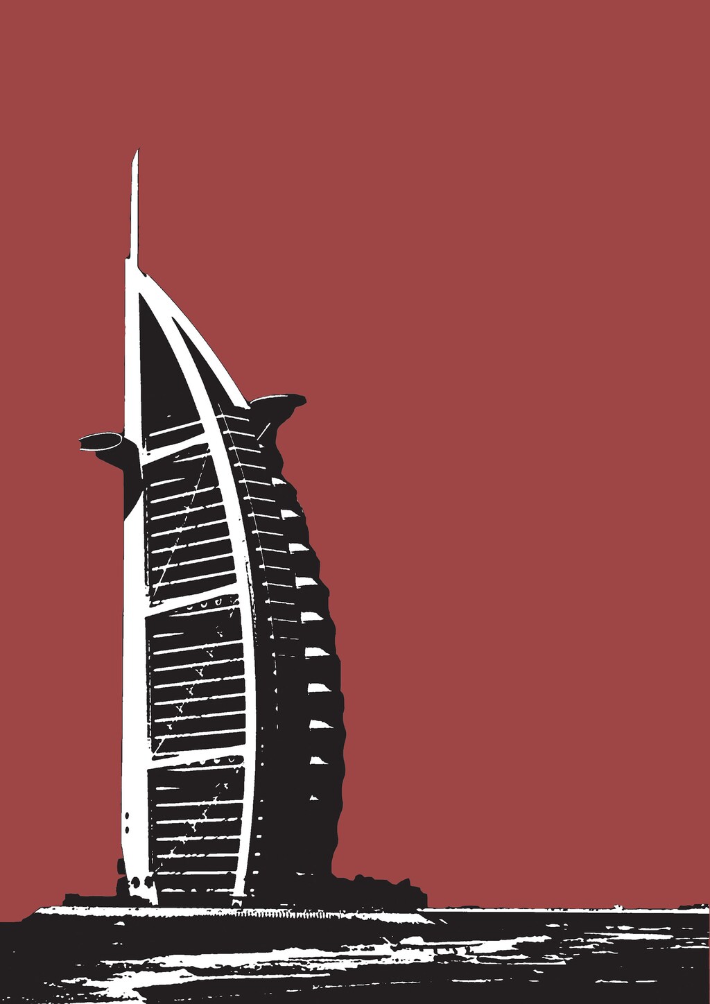 Stampa D'Arte Incorniciata Burj Al Arab Dubai - Poster Quadro Moderno 30x41 Cm