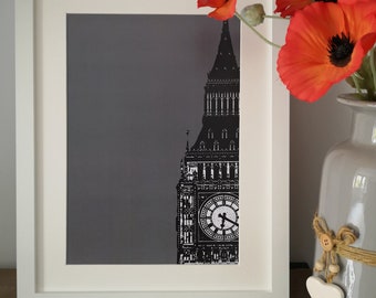 Big Ben London Skyline Art Print.