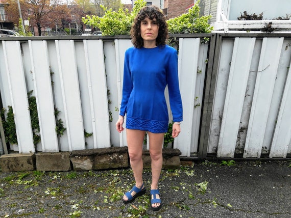 90s Royal Blue Silk Mini Dress