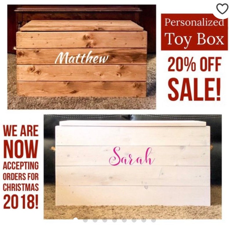 Handmade Wood Toy Chest Box Etsy