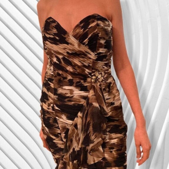 Vintage 90s animal print cocktail dress