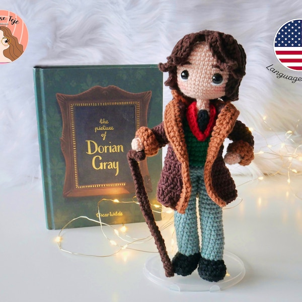 Oscar Wilde-CROCHET PATTERN, Amigurumi Doll, fait main, anglais, PDF