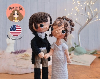 Elizabeth and Mr. Darcy Amigurumi PATTERN (ENGLISH) Pride and Prejudice