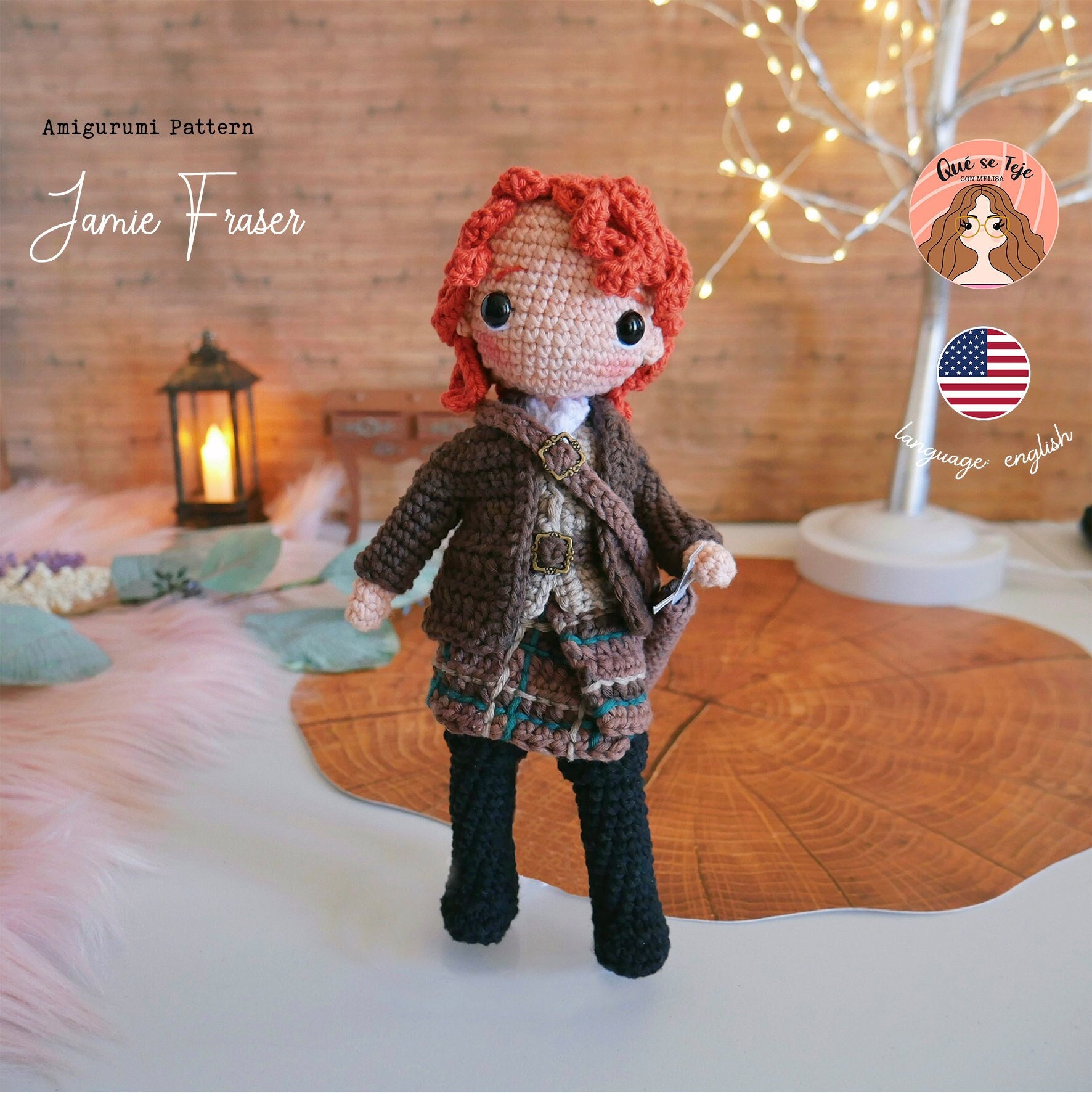 Jamie Fraser Amigurumi Pattern - Outlander - Etsy, image size:1772x1773