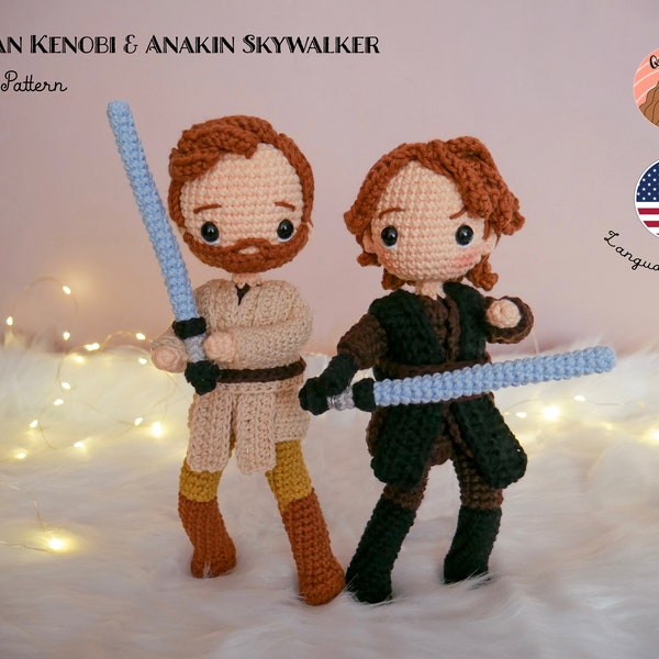 Obi-Wan Kenobi & Anakin Skywalker Crochet PATTERN (PDF)