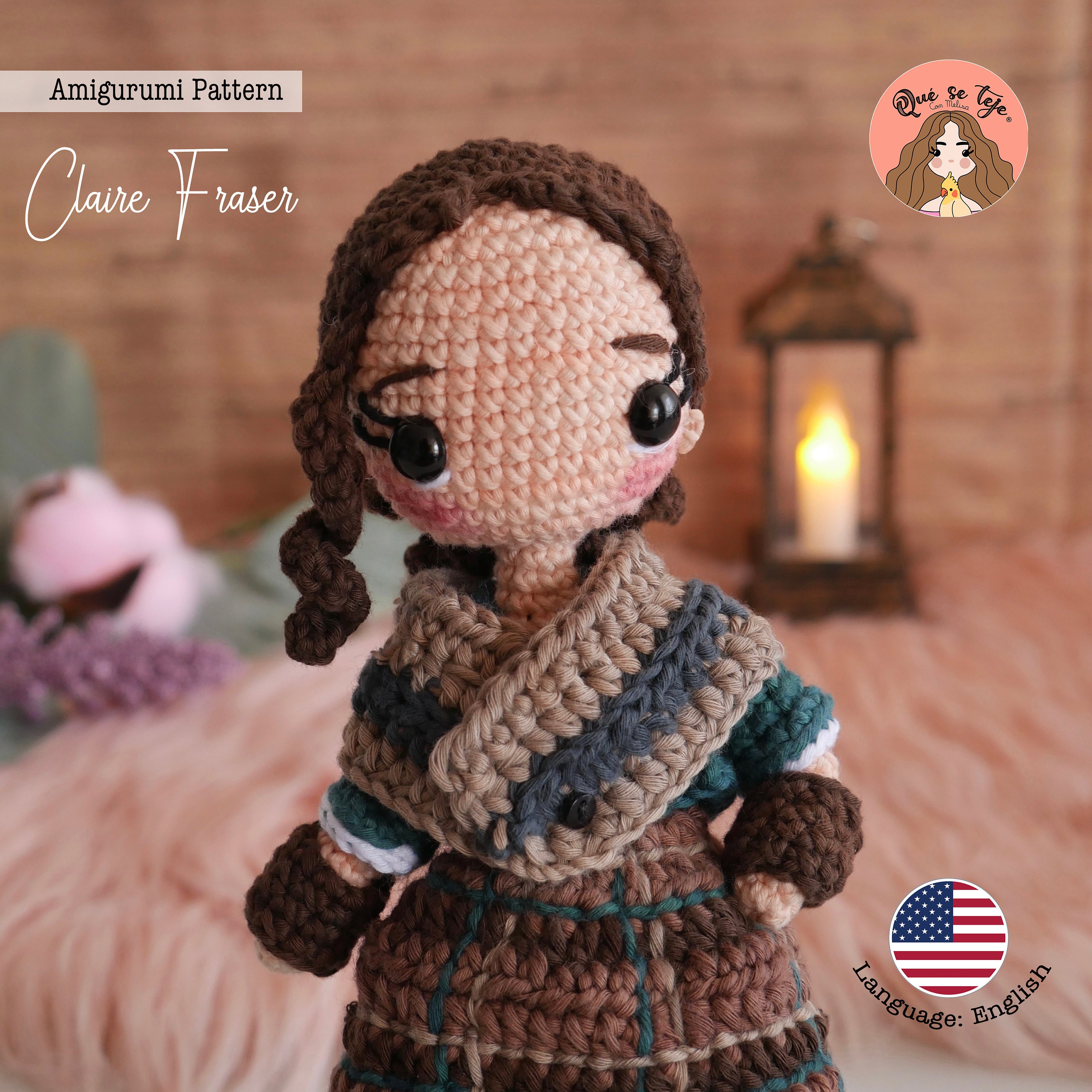 Claire Fraser Amigurumi Pattern (PDF) - Etsy, image size:3000x3000