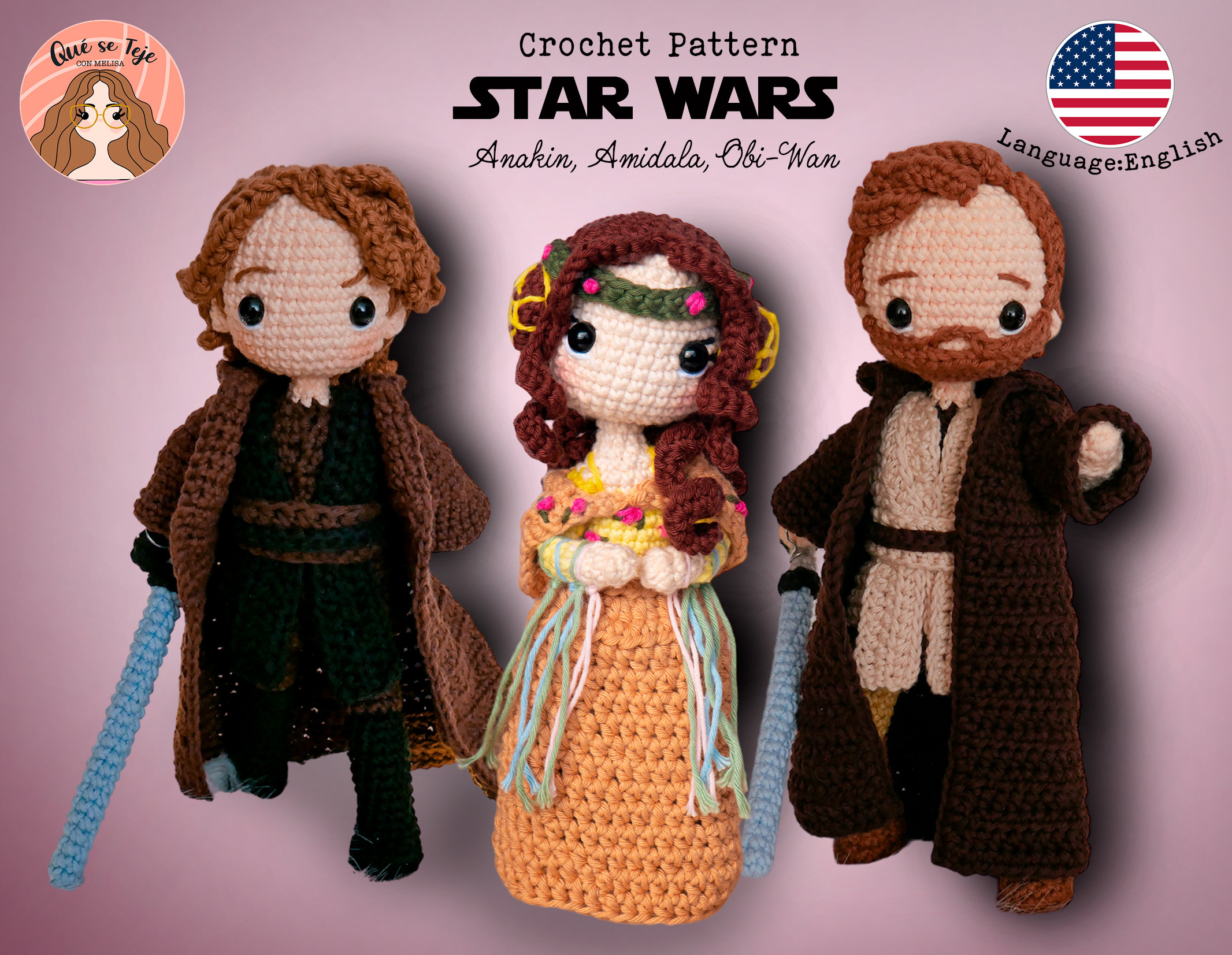 Star Wars: Anakin+padme Amidala+obi-wan Kenobi CROCHET PATTERN