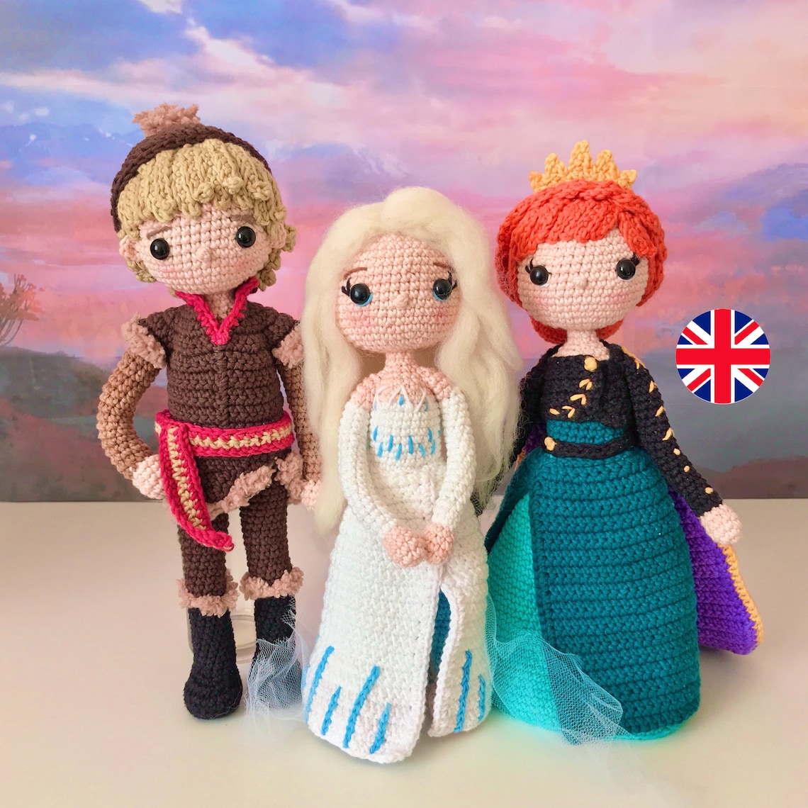Kristoff Anna and Elsa Amigurumi Pattern - Etsy Canada