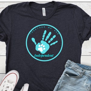 Together We Are Independent T-Shirt – Hand and Paw Print Tee for Animal Lovers | Pet Rescue & Unity Shirt