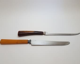 Two (2) Vintage Bakelite-type knives