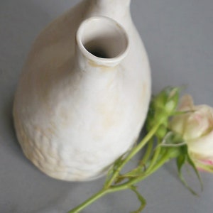 Vase with 2 necks, double vase with relief for single flowers, matt glaze, handmade image 2