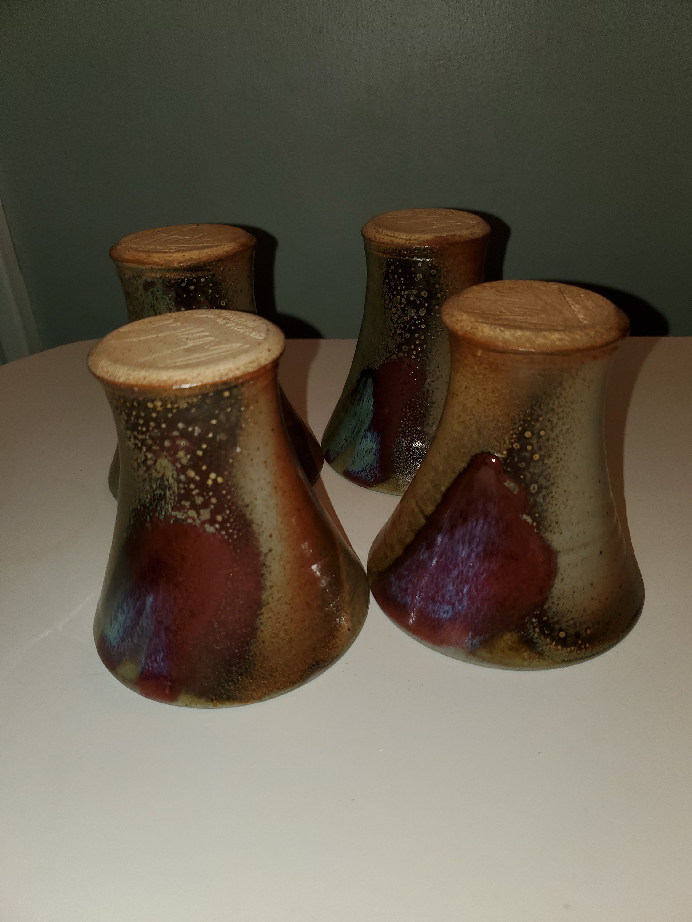 Art pottery wine glasses/handmade pottery/drip Etsy