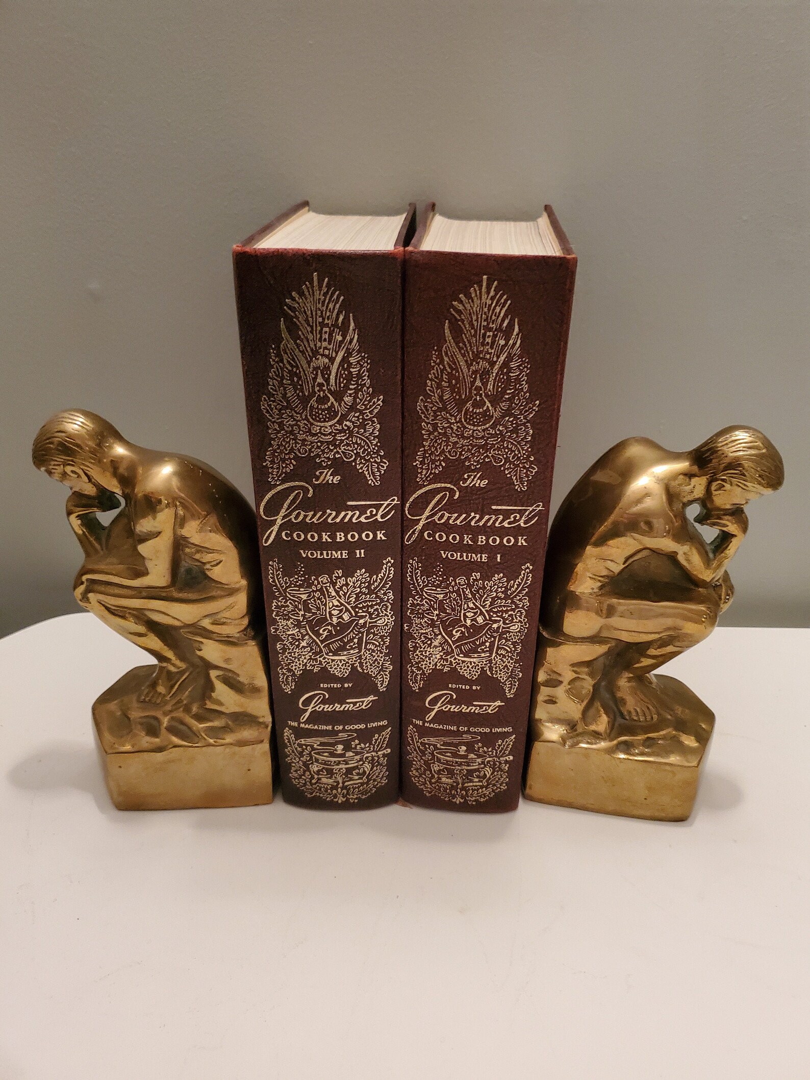 Beautiful vintage bookends/home decor/Vintage brass bookends Etsy