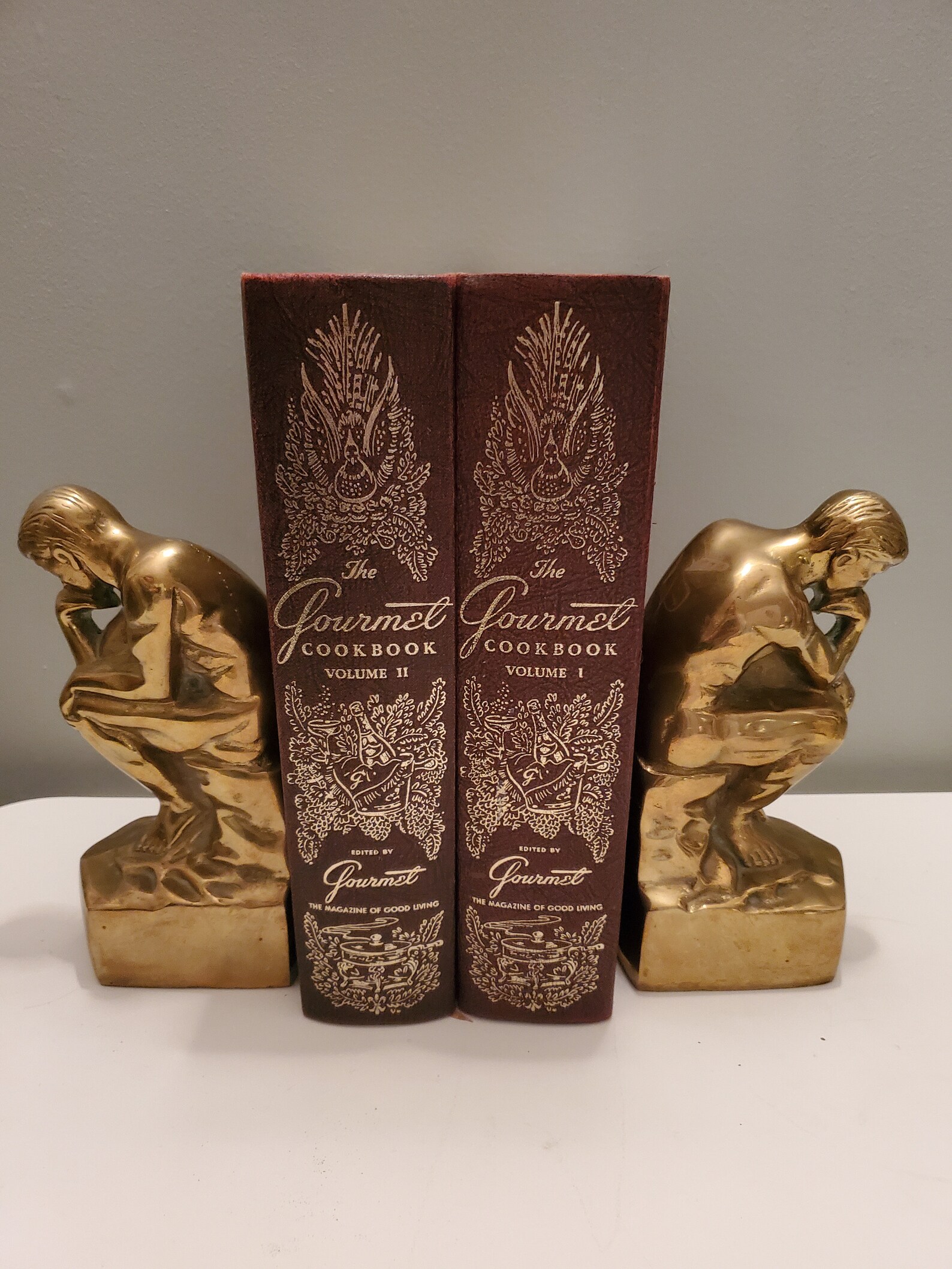 Beautiful vintage bookends/home decor/Vintage brass bookends Etsy