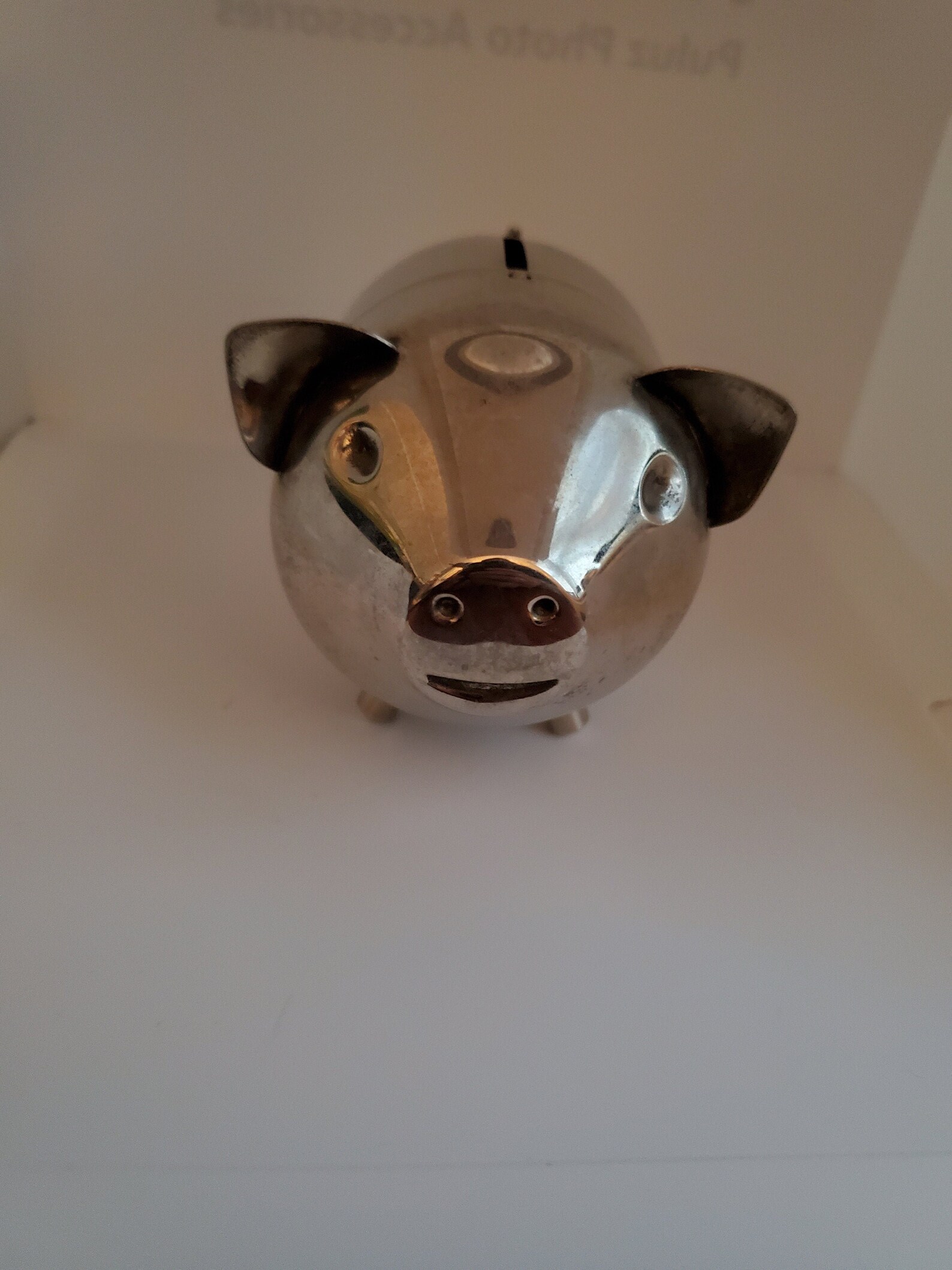 Vintage silver piggy bank/lovely pig/ Mid century/MCM/money Etsy