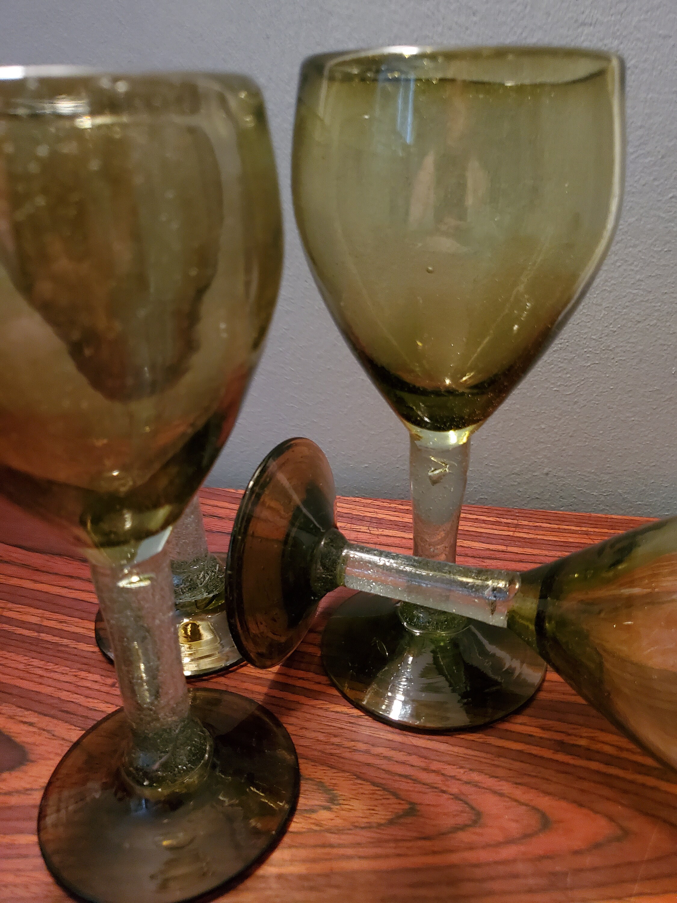 Handblown glasses/handmade glass/blown glass/wine/drinking Etsy