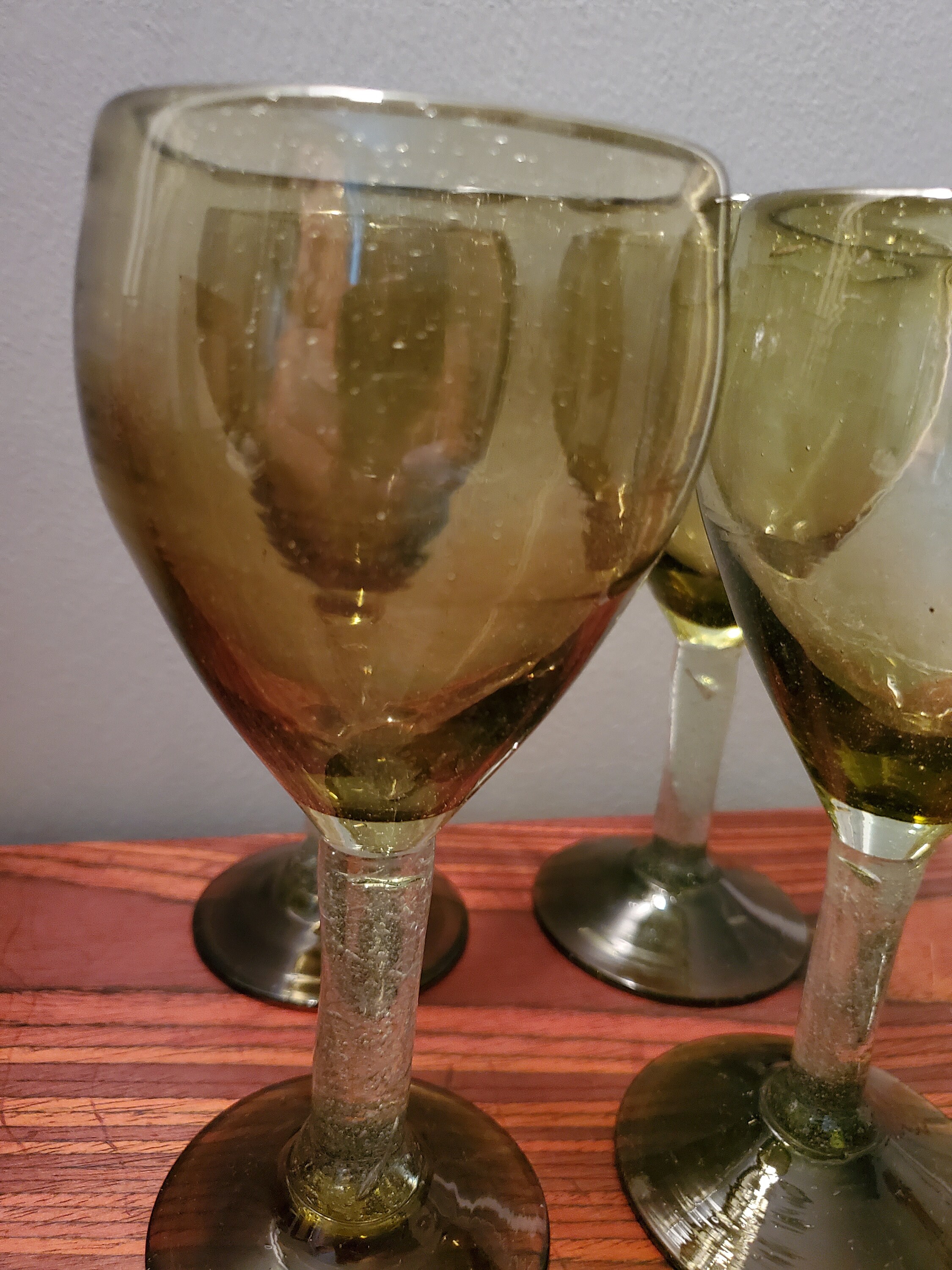 Handblown glasses/handmade glass/blown glass/wine/drinking Etsy