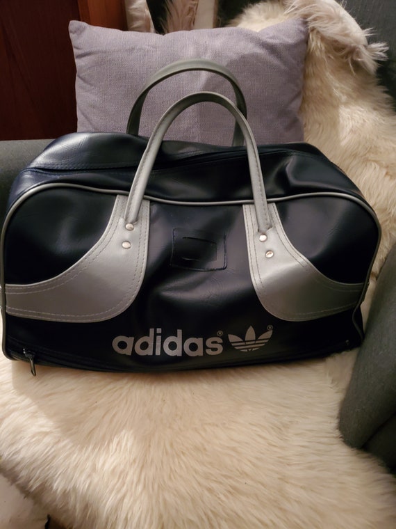 Vintage Adidas bag/vinyl sports bag/trefoil/large
