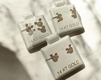 14K Gold Minnie Earrings