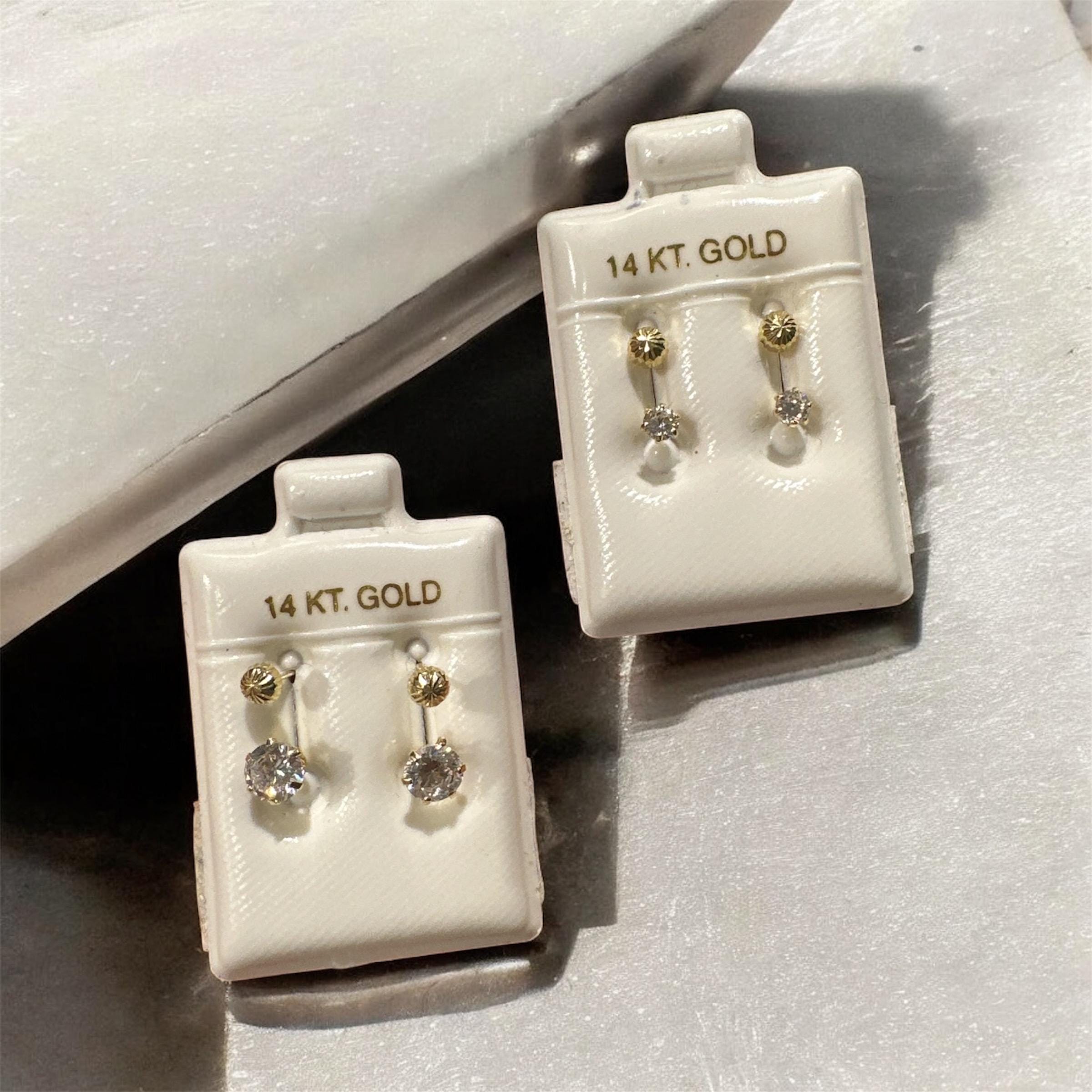 14k Gold Double Ball Telephone Earring
