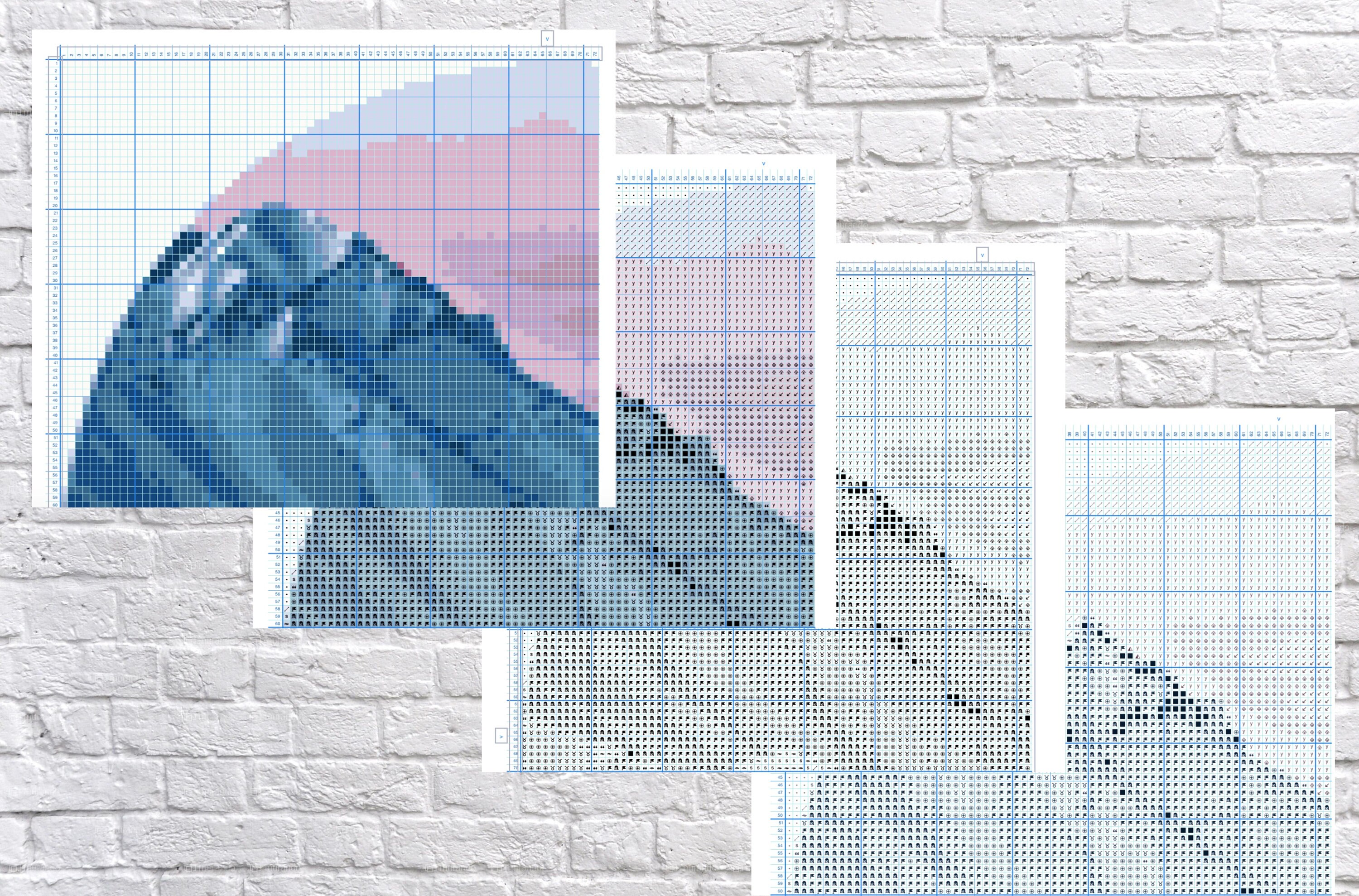 Mountain Cross Stitch Pattern Instant PDF Download Sunset | Etsy