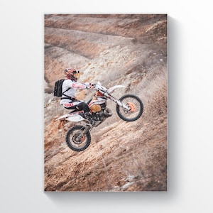 Motocross Wall Art, Dirt Bike Poster, Biker Gift, Motorbike Print, Motor Sport