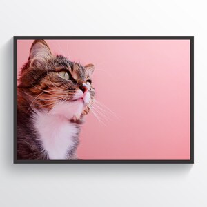 Cute Cat Poster, Minimalist Cat Print, Pets Wall Art, Cats Wall Art