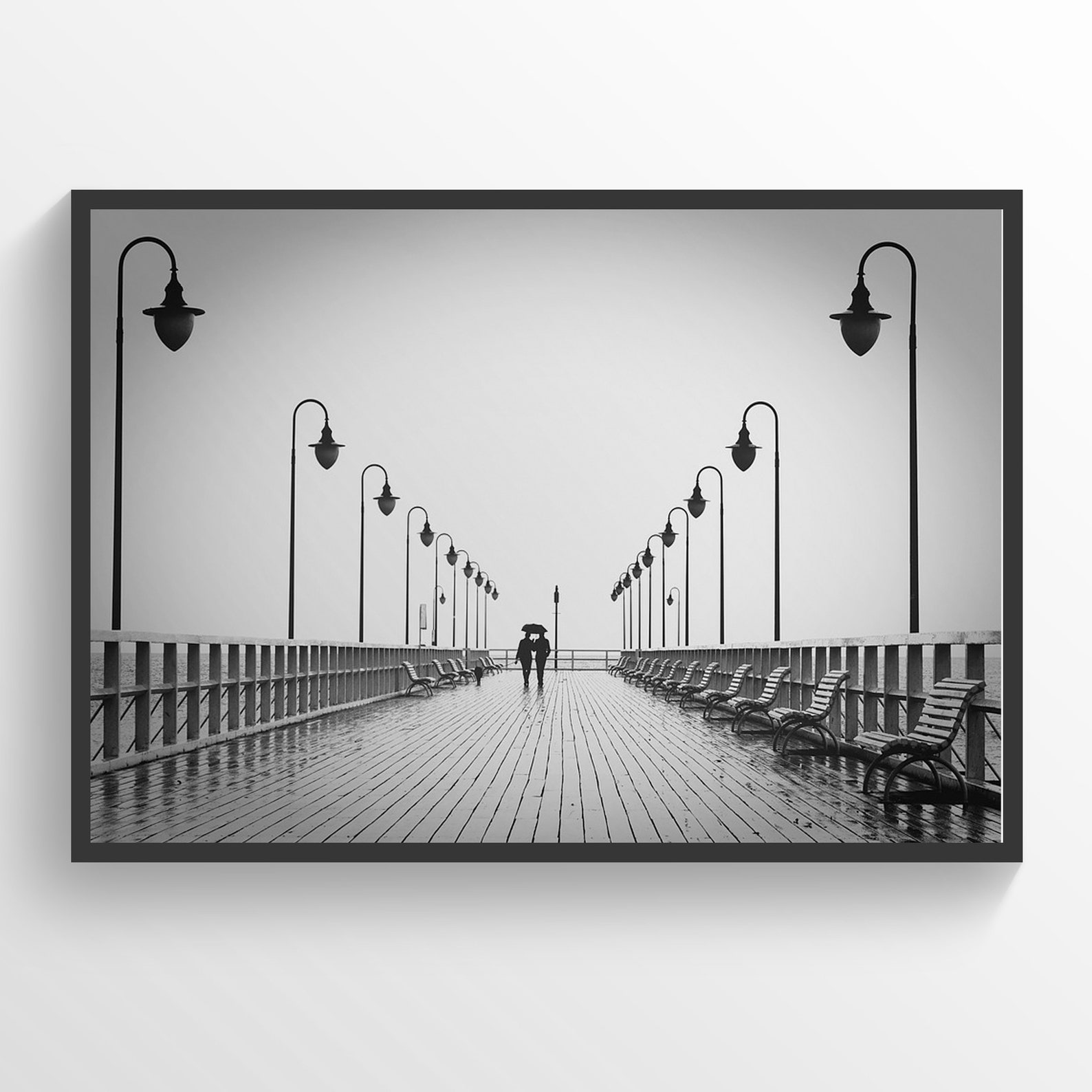 Romantic Couple Black and White Poster, Romantic Wall Art, People