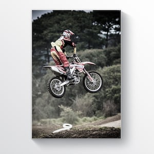 Dirt Bike Jump Poster, Biker Gift, Motorbike Print, Motor Sport, Motocross Wall Art