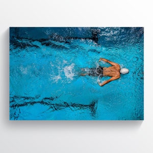 Swimming Poster, Swimming Pool Print, Water Sports, Swimmer Gift