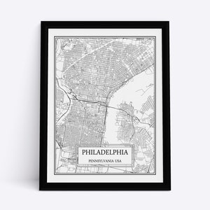 Philadelphia City Map Philadelphia Wall Art Philadelphia Map Philadelphia Canvas Philadelphia Print Philadelphia Poster Pennsylvania Gift