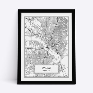 Mapa de la ciudad de Dallas detallado Mapa de Dallas Mapa de Dallas Wall Art Dallas Print Dallas Canvas Dallas Poster Dallas Gift Dallas Wall Decor USA Mapa de la ciudad