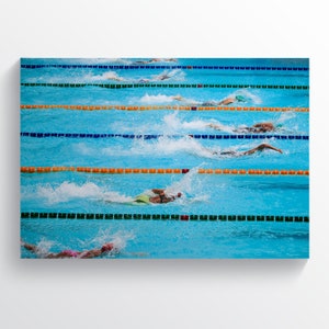Swimming Competition, Pool Race, Swimmer Gift, Swimming Wall Art