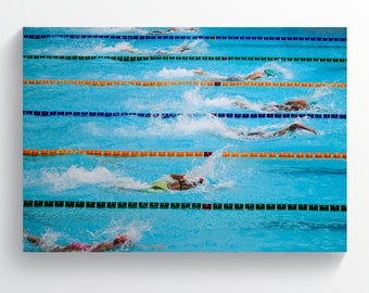 Swimming Competition, Pool Race, Swimmer Gift, Swimming Wall Art