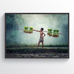 Cambodia Print, Cambodia Poster, Asian Farm Poster, Asian Wall Decor, Asian Wall Art, Cambodia Wall Art, Agriculture Asia Print
