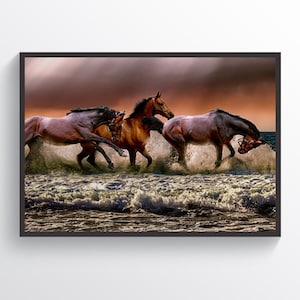 Beautiful Horses Poster Horses Print Home Decor Horses Wall Art Children Room Decor Kids Room Wall Art Animals Print Horse Decor Horse Art