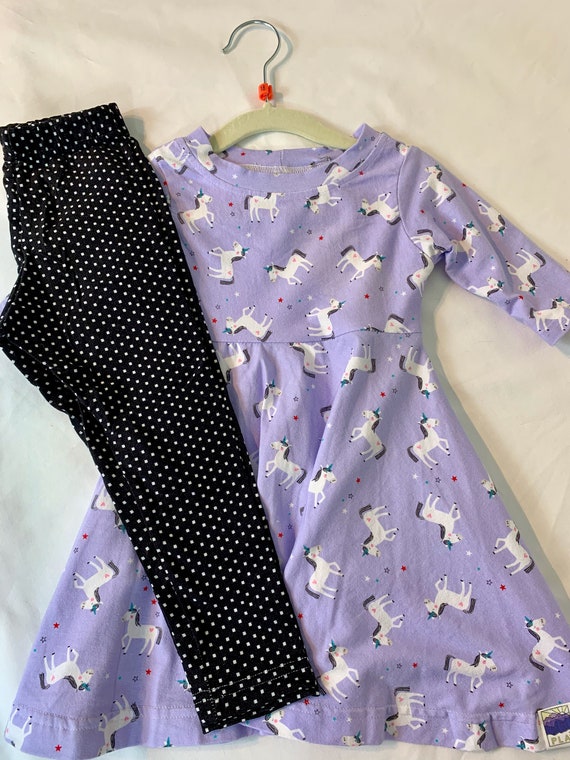 18-24 Month Purple Unicorns Twirl Dress 