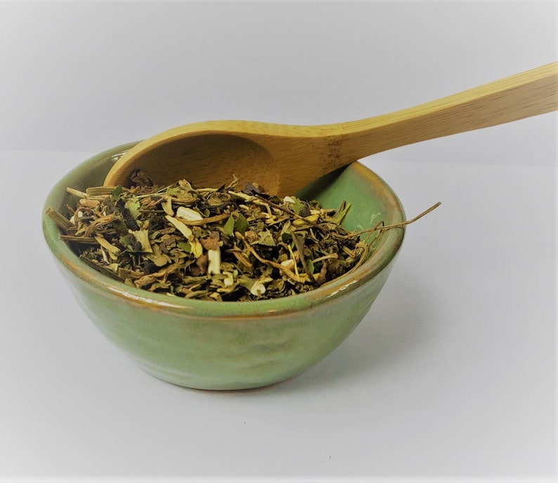 Rise & Energize Green Tea Guayusa Ashwagandha Root Holy Basil Gotu Kola Leaf Licorice Root Herbal Tea image 1